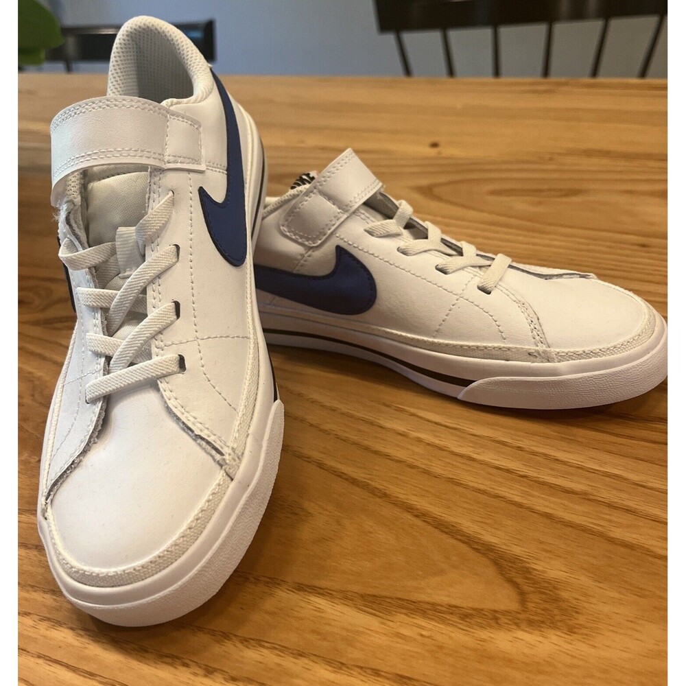 Size 3Y (PSV) - Nike Court Legacy Low White/Game Royal-Black